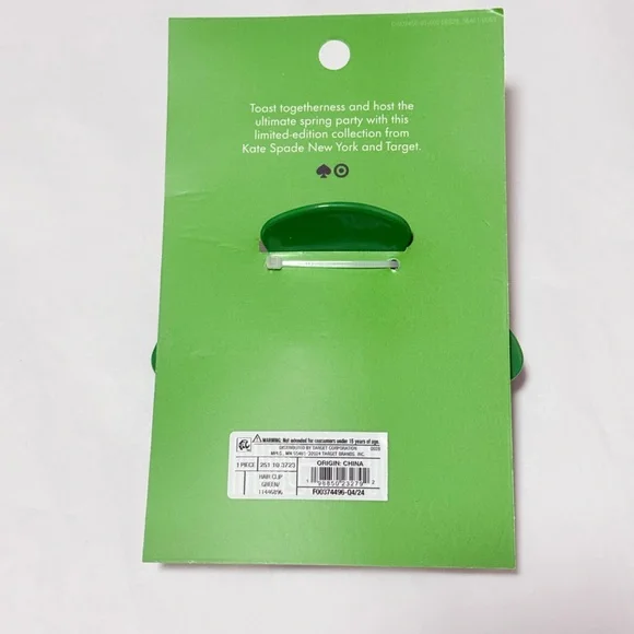 NWT Kate Spade x Target Green Spade Hair Claw Clip - Picture 6 of 7